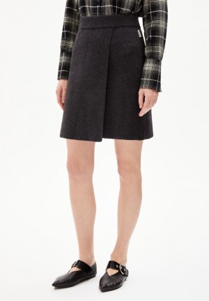 ARMEDANGELS DARLAA Knit Skirt Regular Fit made of Organic Wool Mix Steel Melange | 3978XACDH