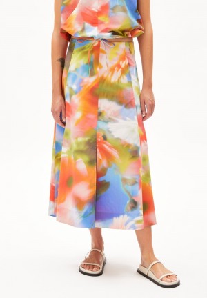 ARMEDANGELS DELIAA NOSTALGIAA Woven Skirt Regular Fit made of Organic Cotton Rot | 0471PQVMY