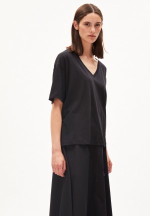 ARMEDANGELS DEMIKAA T-Shirt Oversized Fit made of Organic Cotton Schwarz | 5206QDOCK