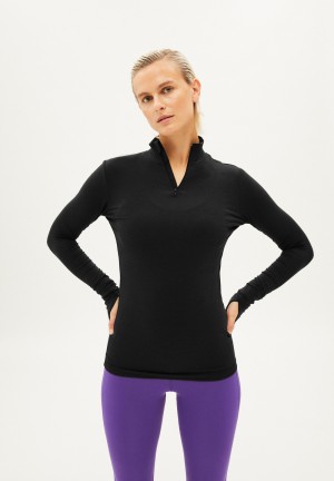 ARMEDANGELS DESNAA Activewear Longsleeve Slim Fit made of TENCEL™ Lyocell Mix Schwarz | 6782CGUME