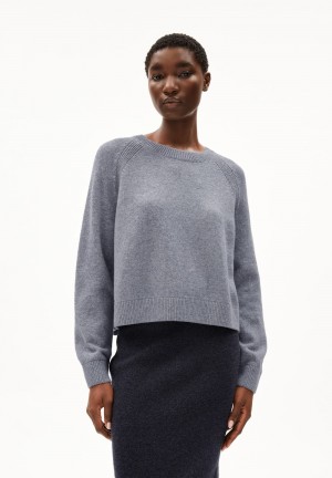 ARMEDANGELS DILIRIAA REGLANA Sweater Loose Fit made of Organic Wool Mix Hellgrau | 3049UVIRB