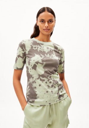 ARMEDANGELS DONAAJA BLOMMAA T-Shirt Slim Fit made of Organic Cotton Hell | 1538EXQDK