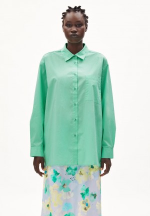 ARMEDANGELS EALGAA Blouse Loose Fit made of Organic Cotton Bright Lime | 2098DNYRA