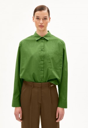 ARMEDANGELS EALGAA Blouse Loose Fit made of Organic Cotton Grün | 9347PRFTL