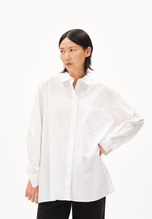 ARMEDANGELS EALGAA Blouse Loose Fit made of Organic Cotton Weiß | 8710RUTOV