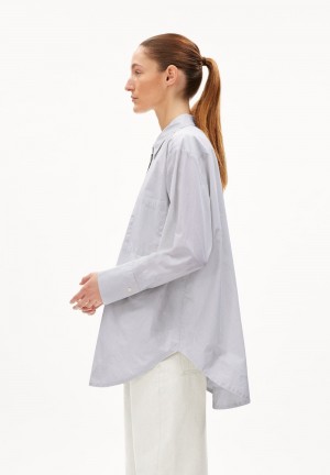 ARMEDANGELS EASSAAL STRIPED Blouse Loose Fit made of Organic Cotton Lavendel | 9528DQGTO