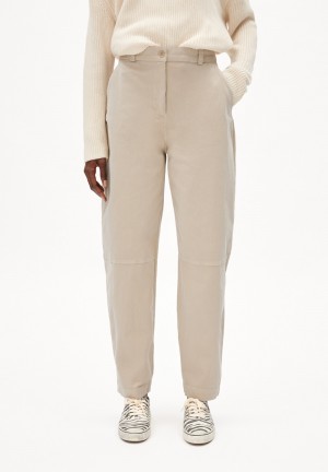 ARMEDANGELS ELJANAA Woven Pants Baggy Fit made of Organic Cotton Mix Sand Stone | 0526OVGHK