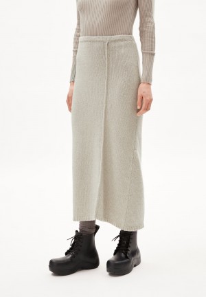 ARMEDANGELS ENOLAA SOFT Knit Skirt Regular Fit made of Merino-Wool Mix Sand Stone | 6429LJRWA