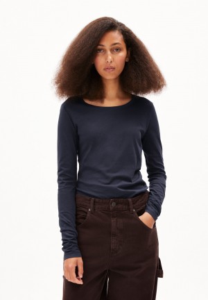 ARMEDANGELS ENRICCAA SOFT Longsleeve Slim Fit made of Organic Cotton Night Sky | 9268COLQF