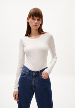 ARMEDANGELS ENRICCAA SOFT Longsleeve Slim Fit made of Organic Cotton Weiß | 7254CQUAJ
