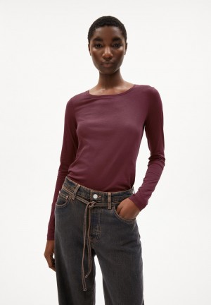 ARMEDANGELS ENRICCAA SOFT Longsleeve Slim Fit made of Organic Cotton Cranberry Juice | 5768MJBNH