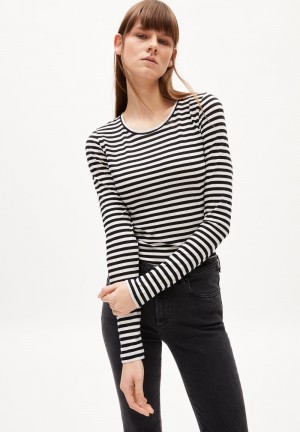 ARMEDANGELS ENRICCAA STRIPES Longsleeve Slim Fit made of Organic Cotton Weiß | 5147UCNDP