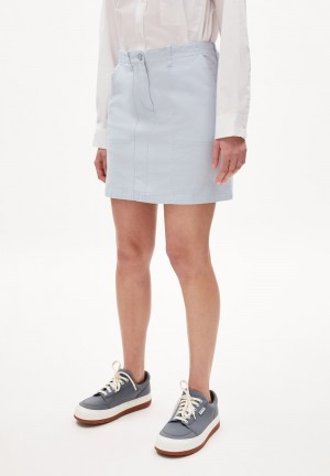 ARMEDANGELS FAAMKE Heavyweight Woven Skirt Regular Fit made of Organic Cotton Mix Morning Sky | 5382BAZUO
