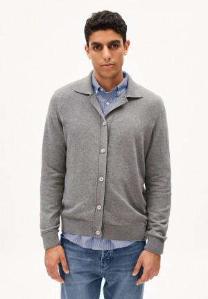 ARMEDANGELS FAAUSTOS Cardigan Regular Fit made of Organic Merino Wool Mix Grau | 3162TKYZL