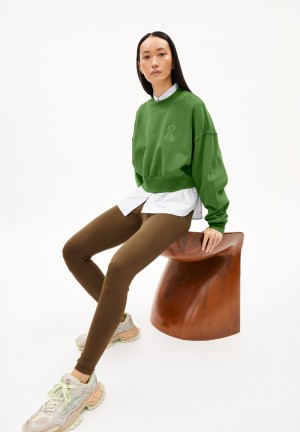 ARMEDANGELS FARIBAA Leggings made of Organic Cotton Mix Dried Moss | 8360LSJCM