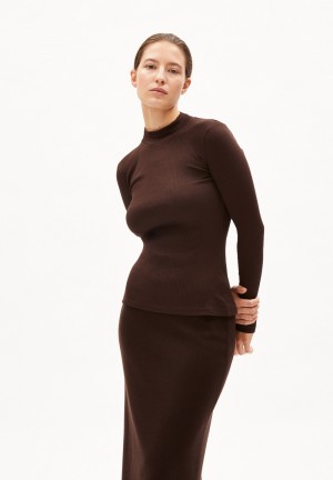 ARMEDANGELS FATIMAA Rib Longsleeve Slim Fit made of Organic Cotton Mix Dunkel | 2096FCZWL