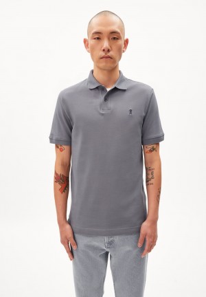 ARMEDANGELS FIBRAAS Polo T-Shirt Regular Fit made of Organic Cotton Cool Antra | 5890LUIMG