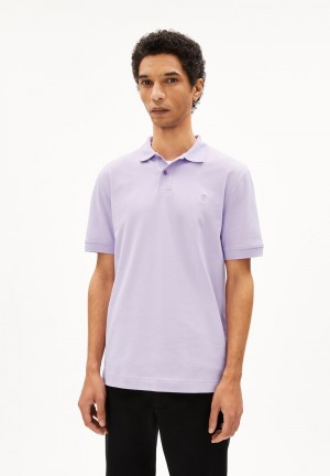 ARMEDANGELS FIBRAAS Polo T-Shirt Regular Fit made of Organic Cotton Lavendel Hell | 1067ARFJB