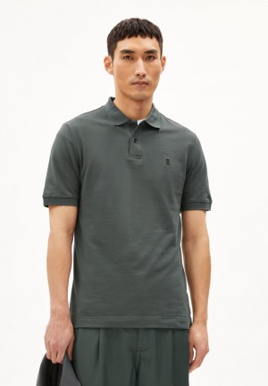 ARMEDANGELS FIBRAAS Polo T-Shirt Regular Fit made of Organic Cotton Space Steel | 9487CRBUX