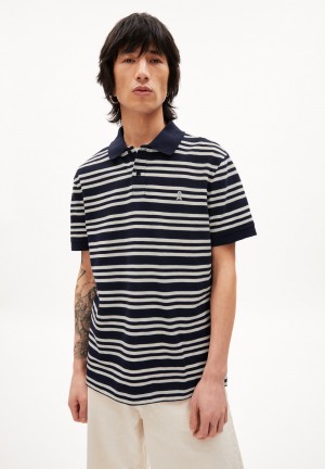 ARMEDANGELS FIBRAA STRIPES T-Shirt Regular Fit made of Organic Cotton Night Sky | 0654SIPGE