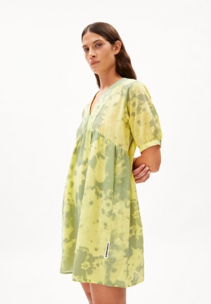 ARMEDANGELS FLORINDAA BLOMMAA Woven Dress Relaxed Fit made of Organic Cotton Hell | 9548NRJEL
