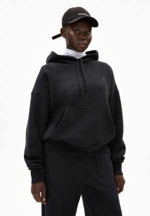 ARMEDANGELS FRANCISARAA Sweathoodie Oversized Fit made of Organic Cotton Schwarz | 6378NTFKV