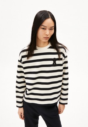 ARMEDANGELS FRANKAA MAARLEN BOLD Sweatshirt Oversized Fit made of Organic Cotton Undyed-black | 5201RSUCY