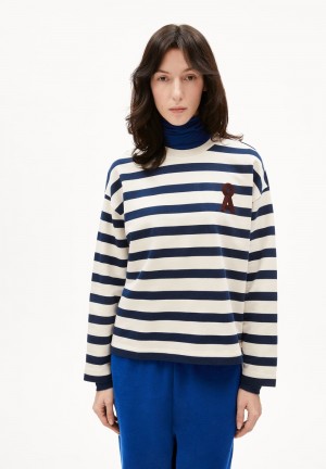 ARMEDANGELS FRANKAA MAARLEN BOLD Sweatshirt Oversized Fit made of Organic Cotton Blau | 4851OTYUC