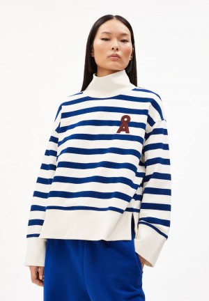 ARMEDANGELS FRANKAA NUNOAA Sweatshirt Oversized Fit made of Organic Cotton Blau | 7826RYVUP