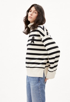 ARMEDANGELS FRANKAA NUNOAA Sweatshirt Oversized Fit made of Organic Cotton Undyed-black | 0968ILQEG