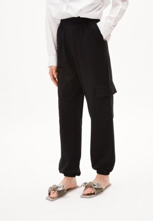 ARMEDANGELS GAABRIELE UTILITY Jersey Pants made of Organic Cotton Mix Schwarz | 3789UVOWT