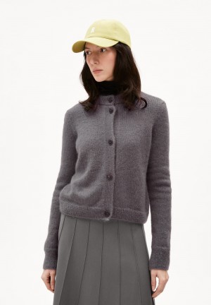 ARMEDANGELS GILAAH MOHAIR Cardigan Regular Fit made of Mohair Wool Mix Iron Cast | 8653WMHVJ