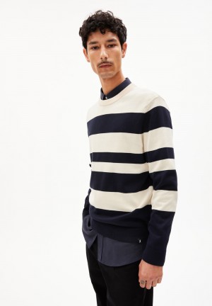 ARMEDANGELS GRAADO Sweater Regular Fit made of Organic Cotton Night Sky-oatmilk | 2057EKINA