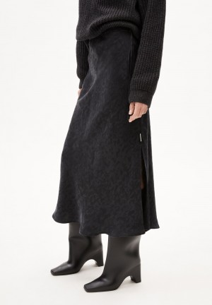 ARMEDANGELS GRAATIA JACQ Woven Skirt Regular Fit made of TENCEL™ Lyocell Mix Schwarz | 0952IWUEN