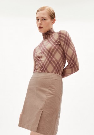 ARMEDANGELS GRAZILIAA ARGYLE Longsleeve Slim Fit made of Organic Cotton Cinnamon Dust | 6851GNIOD