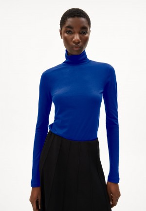 ARMEDANGELS GRAZILIAA SOFT Longsleeve Slim Fit made of Organic Cotton Blau | 9435VYOAW