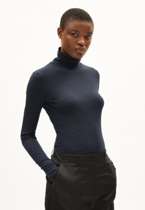 ARMEDANGELS GRAZILIAA SOFT Longsleeve Slim Fit made of Organic Cotton Night Sky | 3741OJTKR
