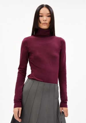 ARMEDANGELS GRAZILIAA SOFT Longsleeve Slim Fit made of Organic Cotton Cranberry Juice | 5178PWFQN