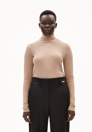 ARMEDANGELS GRAZILIAA SOFT Longsleeve Slim Fit made of Organic Cotton Cinnamon Dust | 8317JKYDI