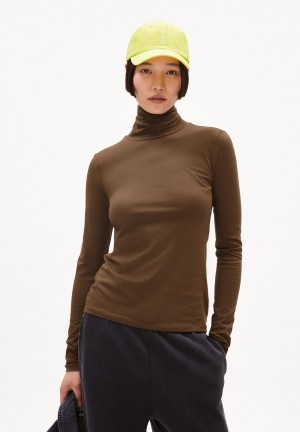 ARMEDANGELS GRAZILIAA SOFT Longsleeve Slim Fit made of Organic Cotton Dried Moss | 1935QNXTD