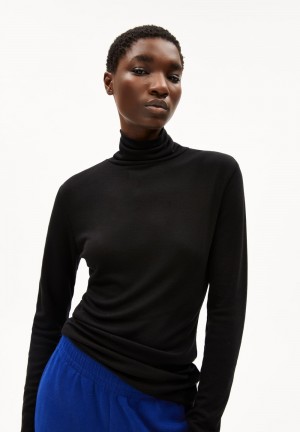 ARMEDANGELS GRAZILIAA WOOL BLEND Longsleeve Slim Fit made of Organic Wool Mix Schwarz | 5368ACFKG