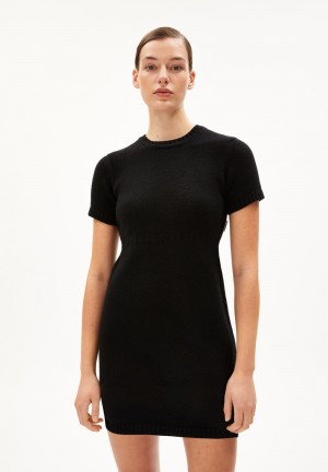 ARMEDANGELS HAAZEL REGLANA Knit Dress Regular Fit made of Organic Wool Mix Schwarz | 2385OFAPY