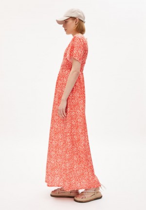 ARMEDANGELS HELINAA WATER DOTS Woven Dress with 100% carbon-zero TENCEL™ fiber component Hibiscus | 5341MYKXP