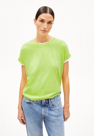 ARMEDANGELS IDAARA T-Shirt Loose Fit made of Organic Cotton Super Lime | 4059OKEYR
