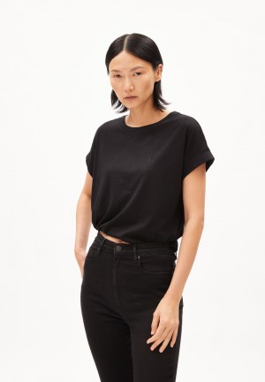ARMEDANGELS IDAARA T-Shirt Loose Fit made of Organic Cotton Schwarz | 6104CVBWY