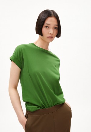 ARMEDANGELS IDAARA T-Shirt Loose Fit made of Organic Cotton Grün | 7859ZULBI