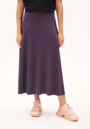 ARMEDANGELS ILENIAA LARAA Jersey Skirt Loose Fit made of TENCEL™ Lyocell Mix Blau | 8214FPNOW