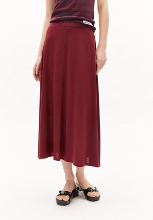 ARMEDANGELS ILENIAA LARAA Jersey Skirt Loose Fit made of TENCEL™ Lyocell Mix Dunkel | 6354PHJKQ