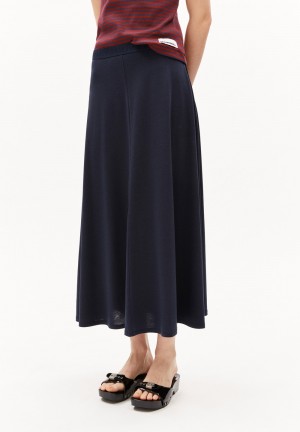 ARMEDANGELS ILENIAA LARAA Jersey Skirt Loose Fit made of TENCEL™ Lyocell Mix Night Sky | 0835YGMKX