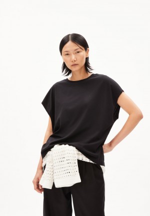 ARMEDANGELS INAARA T-Shirt Oversized Fit made of Organic Cotton Schwarz | 5196TEJFA